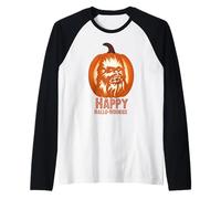 Star Wars Halloween "Happy Hallo-Wookiee" Chewbacca Pumpkin Camiseta Manga Raglan