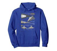 Star Wars Imperial Star Destroyer Schematic Blueprint Sudadera con Capucha, Unisex para Adultos, Azul Real, S