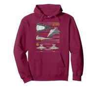 Star Wars Imperial Star Destroyer Schematic Blueprint Sudadera con Capucha, Unisex para Adultos, Granate, XXL