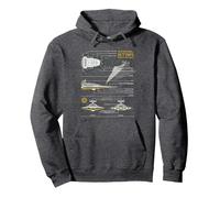 Star Wars Imperial Star Destroyer Schematic Blueprint Sudadera con Capucha, Unisex para Adultos, Jaspeado Oscuro, XL