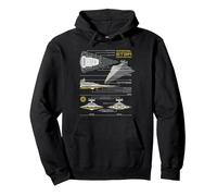 Star Wars Imperial Star Destroyer Schematic Blueprint Sudadera con Capucha, Unisex para Adultos, Negro, S