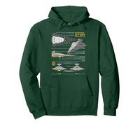 Star Wars Imperial Star Destroyer Schematic Blueprint Sudadera con Capucha, Unisex para Adultos, Verde Bosque, S