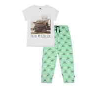 Star Wars Juego de pijamas largo de The Mandalorian con diseño de Baby Yoda para mujer, blanco, 46-48
