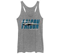 STAR WARS Junior's Han Solo Falcon Flyby Tri-Blend Racerback Layering Tank, Gray Heather, X-Large