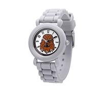 STAR WARS Kids' Plastic Time Teacher Analog Quartz Silicone Strap Watch, Gris