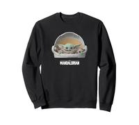 Star Wars Mandalorian Baby Yoda The Child Carriage White Sudadera, Unisex para Adultos, Negro, XXL
