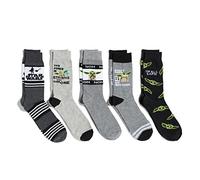 STAR WARS Mandalorian Men's 5 Pack Crew Socks, Black, 10-13, (9K0169)