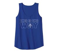 Star Wars Mandalorian Mythosaur Skull Text This Is The Way Camiseta sin Mangas, Mujer, Azul Real, XXL