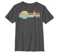 STAR WARS Mandalorian Rainbow Child Boy's Crew Tee, Charcoal Heather, X-Large