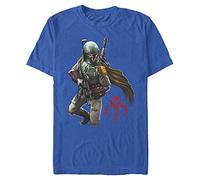 Star Wars Mandalorian Warrior T-Shirt Camiseta, Azul Real, S para Hombre