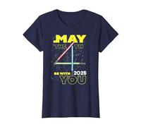 Star Wars May The 4th Be with You 2025 Lightsabers Camiseta, Mujer, Azul Marino, L