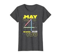 Star Wars May The 4th Be with You 2025 Lightsabers Camiseta, Mujer, Jaspeado Oscuro, XL