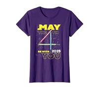 Star Wars May The 4th Be with You 2025 Lightsabers Camiseta, Mujer, Morado, 3XL