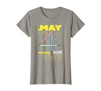 Star Wars May The 4th Be with You 2025 Lightsabers Camiseta, Mujer, Pizarra, L