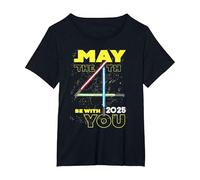 Star Wars May The 4th Be with You 2025 Lightsabers Camiseta, Mujer Tallas Grandes, Negro, 4XL Grande
