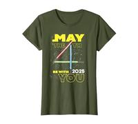 Star Wars May The 4th Be with You 2025 Lightsabers Camiseta, Mujer, Verde Oliva, XL