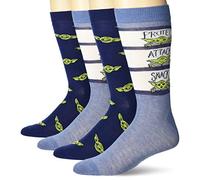 STAR WARS Men's 2 Pack Crew, Blue Assorted, Fits Sock Size 10-13 Fits Shoe Size 6.5-12.5