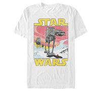 Star Wars Men's at-at Retro Sky T-Shirt, White, Medium