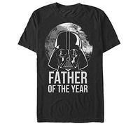 STAR WARS Men's Officially Licensed Tees for Dad, Black//Father of The Year, Large