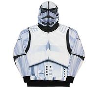 Star Wars Men's Stormtrooper Zip-Up Completo Traje de máscara Hoodie Polyester pequeños