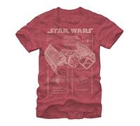 Star Wars Men's Tie Fighter T-Shirt, Red Heather, Medium