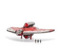 STAR WARS Micro Galaxy Squadron Ahsoka Tano's T-6 Jedi Shuttle - Vehículo de 13 pulgadas con alas giratorias y tres accesorios de microfiguras de 1 pulgada