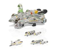 Star Wars Micro Galaxy Squadron Ghost (Misión Secreta) - Vehículo de 38,1 cm con Tres vehículos adicionales y Diez Micro Figuras Accesorios - Exclusivo de Amazon