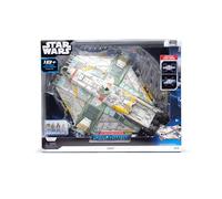Star Wars Vehículo Micro Galaxy Squadron Ghost – 15 pulg., luces y sonidos, 4 accesorios de 1 pulg.