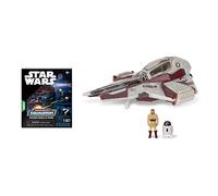 Star Wars Micro Galaxy Squadron OBI-Wan Kenobi's Jedi Interceptor Mystery Bundle - Vehículos de clase armadura ligera de 3 pulgadas y clase exploradora con accesorios