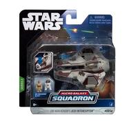 Star Wars Micro Galaxy Squadron OBI-Wan Kenobi's Jedi Interceptor Vehículo, clase de armadura ligera de 3 pulgadas, 2 accesorios de figura de 1 pulgada