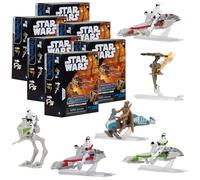 Star Wars Micro Galaxy Squadron Scout Class Caja ciega, paquete de 6 - Serie 6 - Recibe 6 de 8 vehículos coleccionables surtidos de 2.5 pulgadas y figura de 1 pulgada - Regalo de relleno de calcetín
