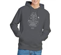 Star Wars Millenium Lines Unisex Hoodie, Charcoal, Medium