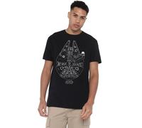 Star Wars Millenium Lines Unisex T Shirt, Black, XX-Large