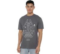 Star Wars Millenium Lines Unisex T Shirt, Charcoal, XX-Large