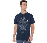 Star Wars Millenium Lines Unisex T Shirt, Navy, XX-Large