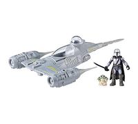 STAR WARS Mission Fleet Mando's N-1 Starfighter, Grogu & Mandalorian Action Figure Set, Ships, Toys for 4 Year Old Boys & Girls