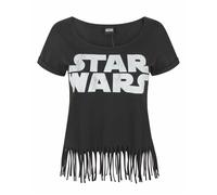 Star Wars Negro Logo Camiseta de manga corta con flecos Mujeres