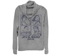 STAR WARS One Rogue Four Square - Camiseta de punto de manga larga con cuello redondo para mujer, Brezo gris, M