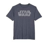 Star Wars Original Logo Weathered Camiseta, Hombre Tallas Grandes, Azul Jaspeado, 5X Alto