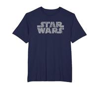 Star Wars Original Logo Weathered Camiseta, Hombre Tallas Grandes, Azul Marino, 5X Alto