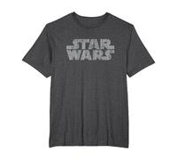 Star Wars Original Logo Weathered Camiseta, Hombre Tallas Grandes, Jaspeado Oscuro, 5X Alto
