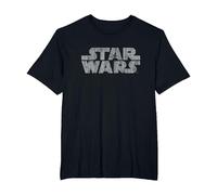 Star Wars Original Logo Weathered Camiseta, Hombre Tallas Grandes, Negro, 2X Alto