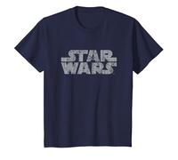 Star Wars Original Logo Weathered Camiseta, Niños, Azul Marino, 4 años