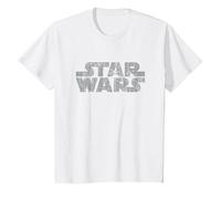 Star Wars Original Logo Weathered Camiseta, Niños, Blanco, 10 años