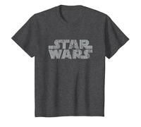 Star Wars Original Logo Weathered Camiseta, Niños, Jaspeado Oscuro, 6 años