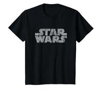 Star Wars Original Logo Weathered Camiseta, Niños, Negro, 6 años