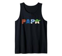 Star Wars Papa Character Letters Family Trip Matching Gift Camiseta sin Mangas