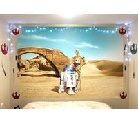 Star Wars Papel Pintado 368x254cm Droides Adolescentes Dormitorio Mural Gigante