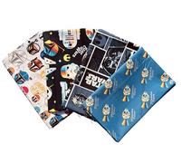 Star Wars - Paquete de 4 cuartos de algodón de 50 x 55 cm, 100% algodón auténtico con licencia para manualidades, acolchado, patchwork, banderines
