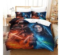 Star Wars para Dormitorio Funda Nórdica Funda De Edredón Impresión 3D DigitalCaballero Jedi con Cremallera Microfibra Juego De Ropa De Cama Y Funda De Almohada 3 Piezas Single(140x200cm)